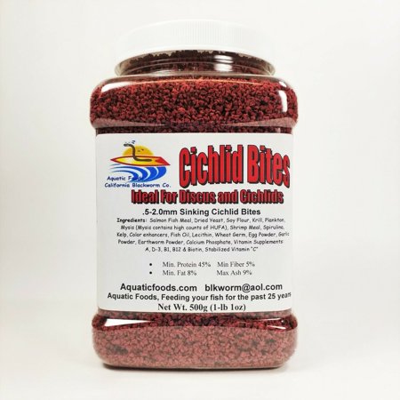 Sinking Cichlid Bites, Perfect for Cichlids, Discus, Shrimp & All Tropicals…500g Large Jar