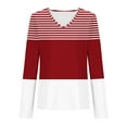 thumbnail image 5 of Qepwsc Women's Tops Casual Shirts Long Sleeve Tops Beach Tunic Shirts Stripe Print Spring Fall Top Basic Tees Going Out Top Graphic Tees Blouses Tops Shirts Loose Fits S_ XXXL, 5 of 5