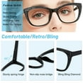 thumbnail image 2 of OCCI CHIARI Reading Glasses Women Trendy Readers (Black/Black) Acrylic Lens, 2 of 6