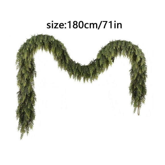 1Pc Christmas Garland,Real Touch Christmas Cedar Garland Christmas Decorations,Artificial Realistic Greenery Garland Soft and Lush Realistic Faux Pine Garlands for Mantle,Table,Stairs,Doorframe