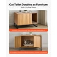thumbnail image 6 of VEVOR Cat Litter Box Enclosure Furniture, 31.5 in Hidden Litter Box Cabinet with Scratch Pad & Storage, Waterproof Cat Washroom End Table Cat House, Fit Most of Litterbox, for Bedroom Living Room, 6 of 9