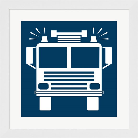 Front View Trucks Set I - Blue by Color Me Happy, Framed Wall Art, 19.75W x 19.75H