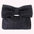 thumbnail image 5 of Yucurem Women Straw Evening Bag With Bow Weaving Clutch Bag Ladies Daily Bag (Black) Casual straw bag (Black), 5 of 5