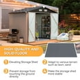 thumbnail image 6 of Sunmthink 6X8FT Outdoor Storage Shed with Plastic Floor, Metal Tool Shed with Lockable Door and Vents, Patio Shed for Garden, Backyard, Poolside, Brown, 6 of 8