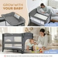 thumbnail image 2 of JOYMOR 5 in 1 Bedside Bassinet with Changing Table, Bedside Crib, Playpen for Unisex Infant, 2 of 9