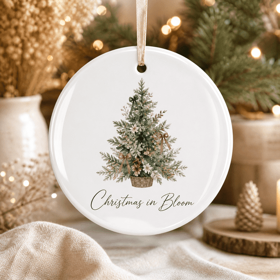 Christmas Ornament Christmas in Bloom Floral Tree Hanging Decor Holiday Gift