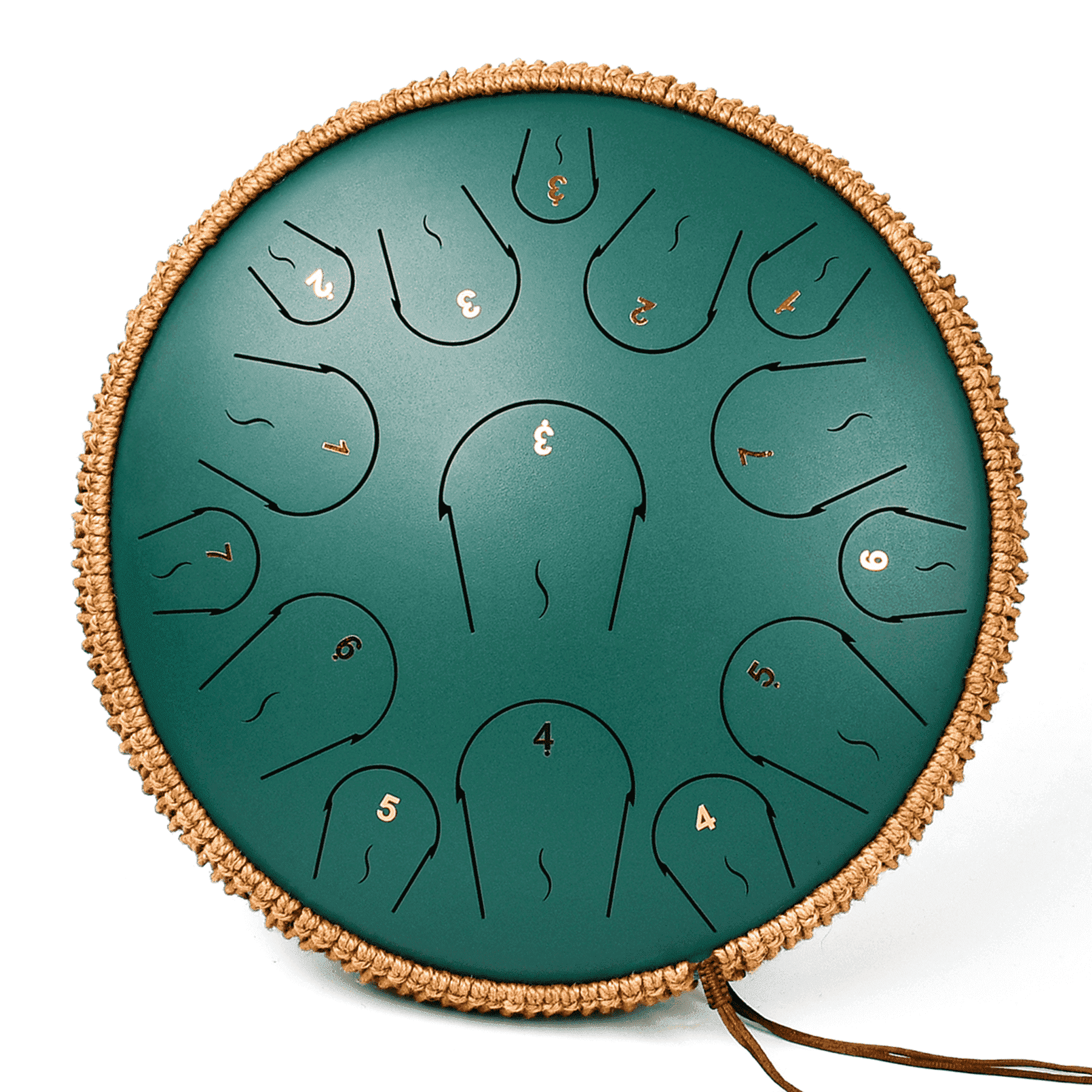 Lidguni 14" 15 Notes Rain Drum for Adults, Tongue Pan Drums with Carry Bag, C Major, Green
