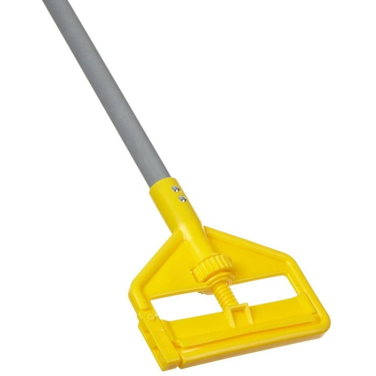 Rubbermaid Commercial Fiberglass Gripper Mop Handle, Yellow/Gray