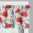 thumbnail image 3 of Ambesonne Colorful Valance Pack of 2, Poppy and Daisy Flower, 54"X12", Lavender Scarlet, 3 of 5