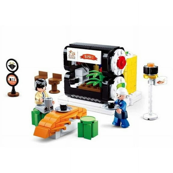 Texas Toy Distribution 705E Food Court Sushi House Building Brick Kit, 317 Piece
