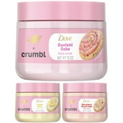 Dove x Crumbl Body Scrub Variety Pack - Funfetti Birthday Cookie, Lemon Cookie, Strawberry Cookie, 15 oz