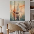 thumbnail image 2 of Designart "Minimalism Sailboat flow IX" Nautical & Beach Print on Natural Pine Wood, 2 of 5