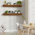 thumbnail image 5 of Indoor Fireplaces Fireplace Mantel,72" Wood Floating Fireplace Shelves,Wall Mounted Wooden Display Shelving,Handcrafted Wood Brack,Natural Mantels Over Fireplace,72" x 8" x 6"-Dark Chocolate,Electric, 5 of 9
