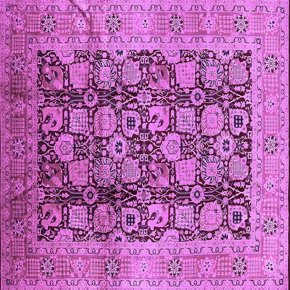 Ahgly Company Indoor Square Oriental Purple Industrial Area Rugs, 5' Square