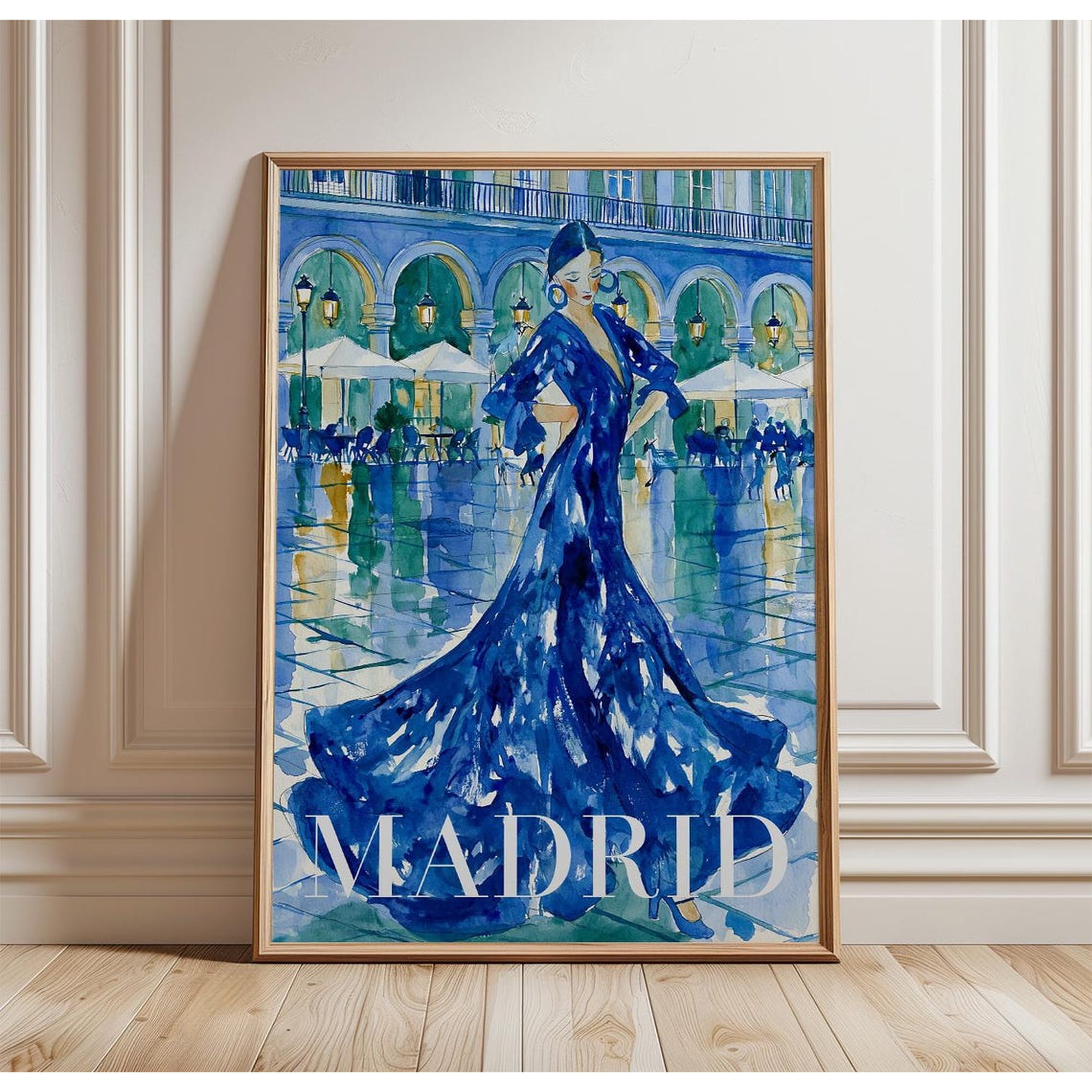 Madrid Travel Flamenco Dance Print Spanish Wall Art, Unframed Paper Print