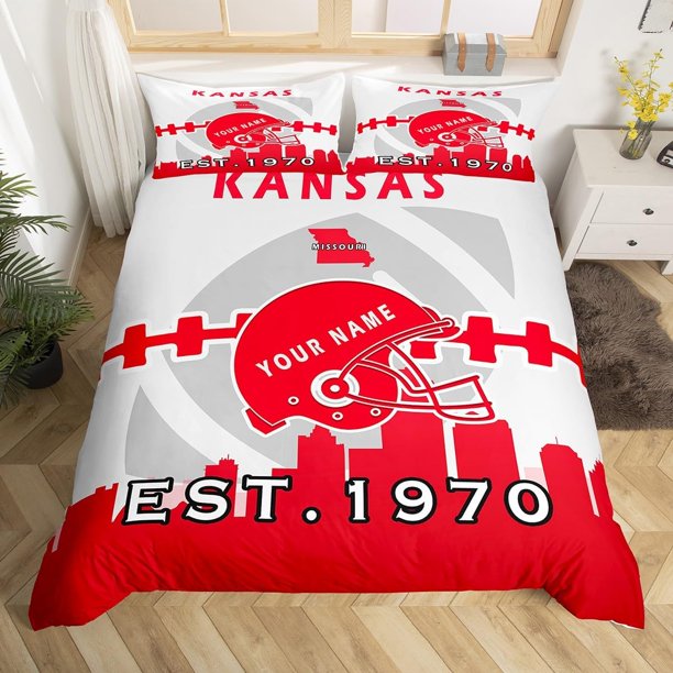 Juego de ropa de cama de fútbol americano para gemelos, funda nórdica de fútbol americano para adolescentes.