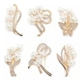 thumbnail image 2 of HOOUN Vintage Flower Pearl Rhinestone Brooches Crystal Bouquet Corsage Clothing Pins-_-A12, 2 of 9