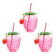 thumbnail image 4 of 3Pcs Strawberry Shaped Drinking Cups Party Beverage Cups Adorable Juice Cups, 4 of 6