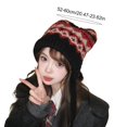 thumbnail image 2 of ievspot Ladies Hat Auutmn Winter Knit Hat Pile Cap Windproof Thick Ear Protection Tie Pullover Gorro Bonnet, 2 of 8