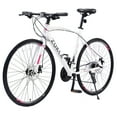 thumbnail image 3 of 24-Speed Hybrid Bike with Disc Brakes 700C Road Bike for Men & Women (White), 3 of 7