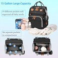 thumbnail image 3 of Baby Diaper Bags with Changing Station, Waterproof Large Capacity Diaper Bag Backpack for Moms Dads with USB Charging Port and Stroller Straps, Baby Shower Gifts, Black, 3 of 4