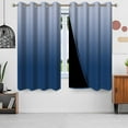 thumbnail image 3 of Nanqianyi Blue Ombre Blackout Curtains with Grommet, Room Darkening Window Drapes for Living Room/Bedroom,2 Panels, 52x63 inches, 3 of 8