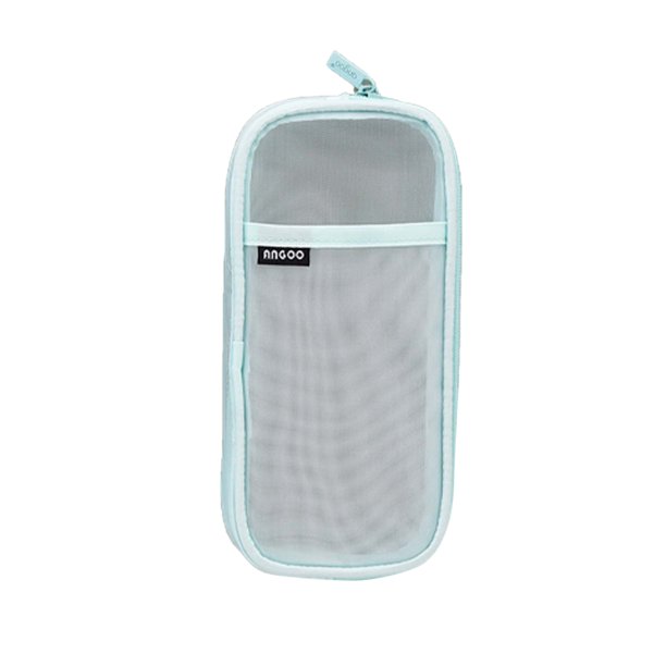 Grids Mesh Pen Pencil Case With Zipper Clear Makeup Color Pouch Cosmetics Bag