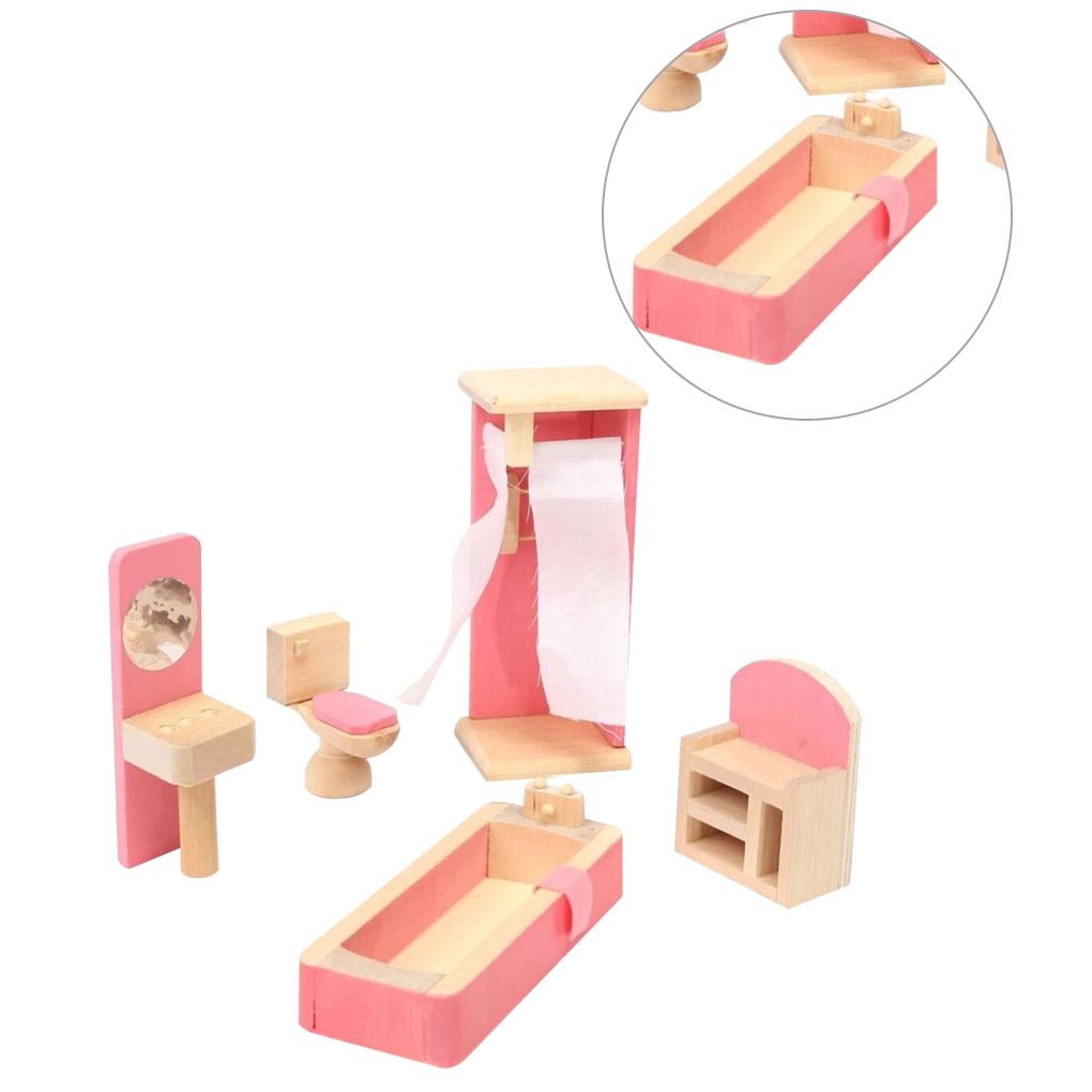 Furniture Set Children Toy Model House Wooden Furniture Kit Kids