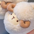 thumbnail image 7 of newwalpole Girls Boys Sheep Slippers Kids Non Slip House Shoes Cute Animal Plush Cotton Soft Bedroom Slippers for Fall Winter White for Size 3, 7 of 7