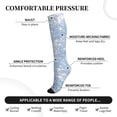 thumbnail image 3 of Lsque White Bule Glitter Pattern Sport Compression Socks for Men & Women 15-20 mmHg Knee High Nurse Pregnant Running Medical and Travel Athletic, 3 of 6