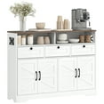 thumbnail image 1 of HOMCOM Sideboard, Buffet Cabinet with 4 Barn Doors and 3 Drawers White, 1 of 10