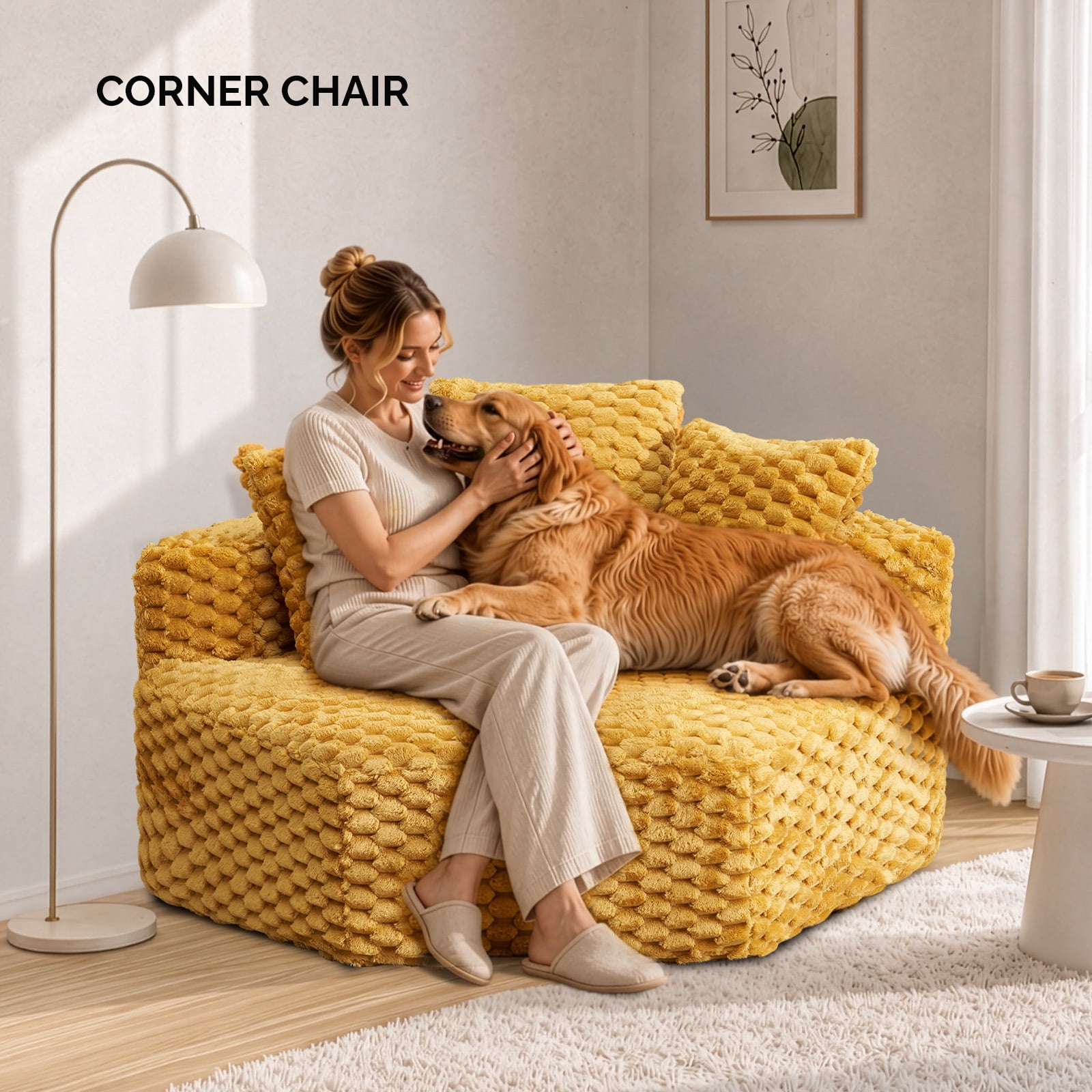 Ktaxon Hexagonal Oversized Lounge Chair, No Assembly Accent Sofa