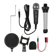 Ammoon PC/Phone Microphone,3.5mm Plug+Play Home Recording Studio Equipment for Live Broadcast Conferencing Chatting