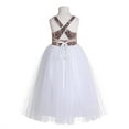 thumbnail image 2 of Ekidsbridal Cross Straps A-Line Tulle Flower Girl Dresses Baptism Communion Christening Gown for Toddlers 173 10, 2 of 6