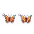 thumbnail image 2 of 100pcs Printed Alloy Pendants with Enamel Butterfly Platinum golden 14x20.5x1.5mm Hole: 1.6mm, 2 of 3