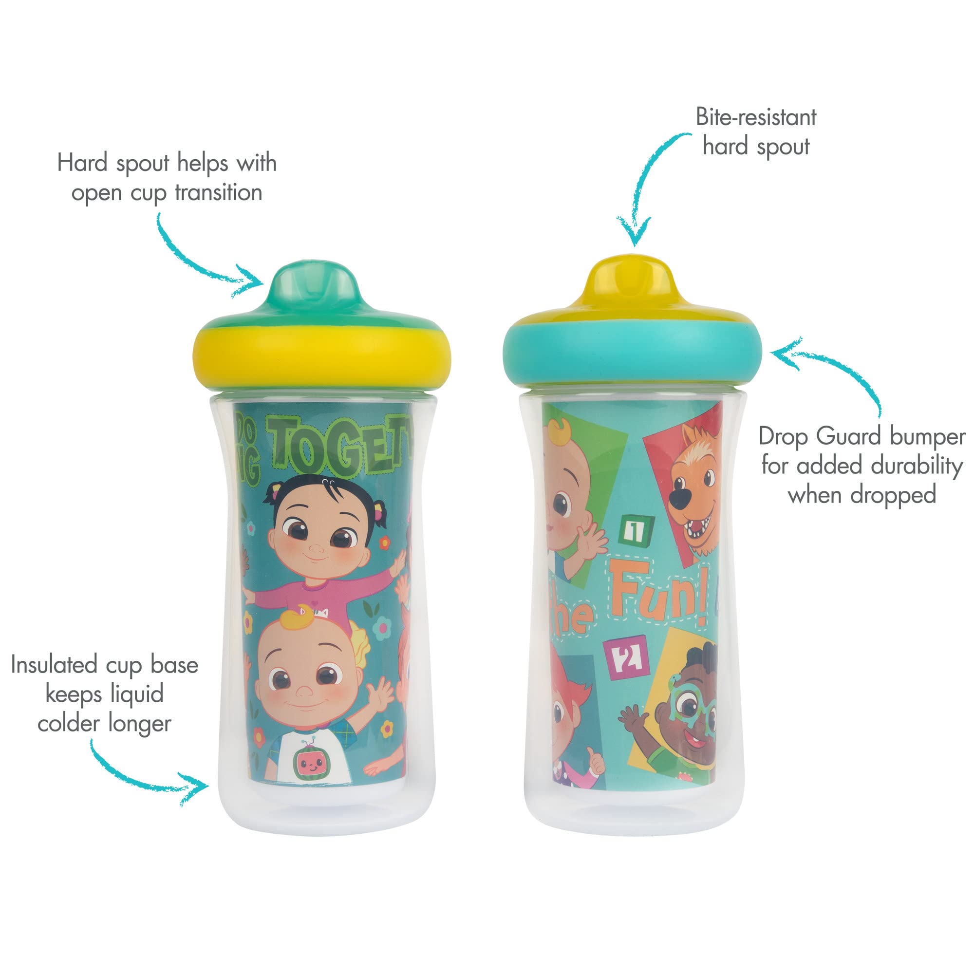 CoComelon Insulated Sippy Cup, 9 oz, 2-Pack photo 2