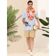 thumbnail image 3 of INSPIRE CHIC Camisa a rayas para hombre, manga corta, color block, con botones, playera de playa Azul claro XL, 3 of 6