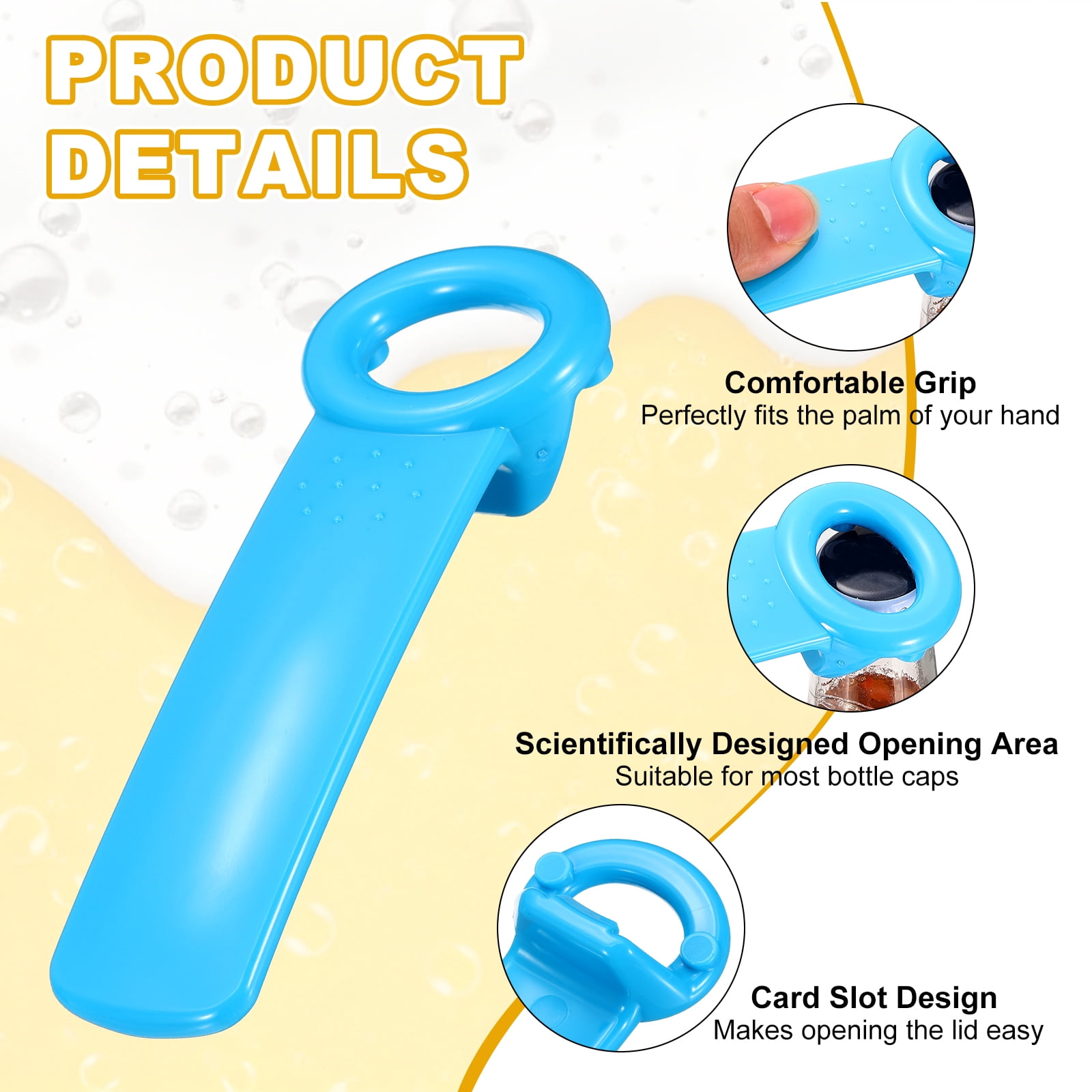 Uxcell 12 Pcs Jar Key Lid Opener, Plastic Jar Lid Opener Easy Grip Multifunctional Durable Can Open Tool for Elderly Seniors Women Weak Hands Easy-use by Anyone, Sky Blue
