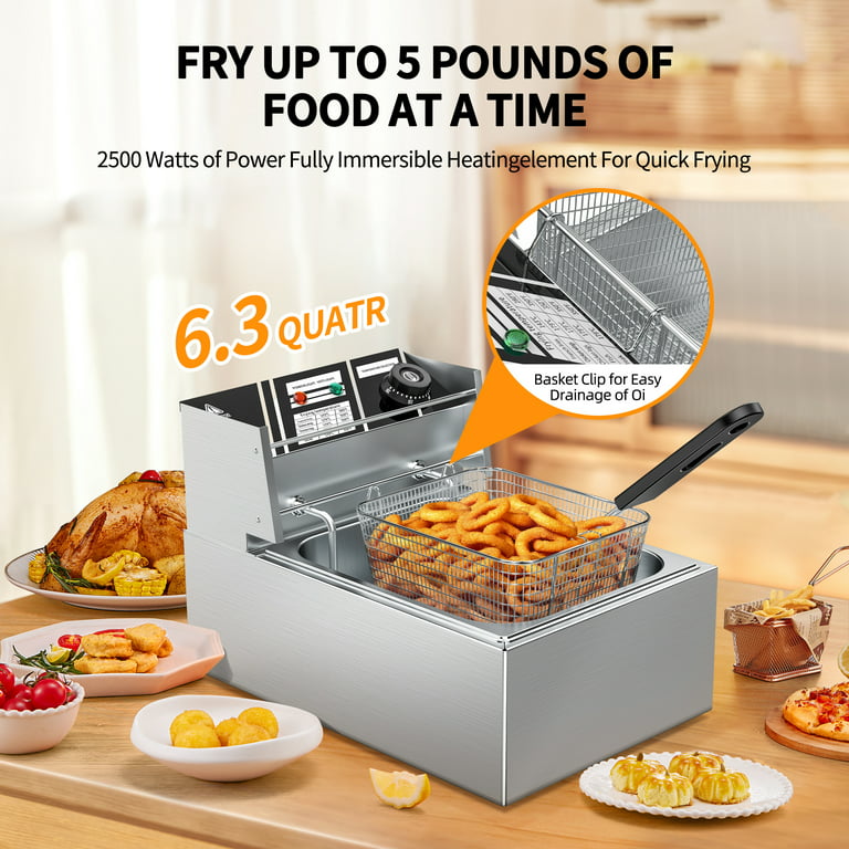 PartyHut 12 Liter Stainless Steel Dual Tank Commercial Countertop Deep Fryer  Machine 110v, 1 each - Foods Co.