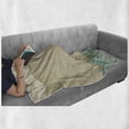 thumbnail image 6 of Ocean Waves and Clouds Soft Flannel Fleece Blanket, Grunge Vintage Design Water Silhouette Nautical Theme, Cozy Plush for Indoor and Outdoor Use, 60" x 80", Sand Brown Seafoam Cream, by Ambesonne, 6 of 6