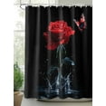 thumbnail image 2 of Fsddascl Red Roses Shower Curtain Set - 60" x 72" Washable Bathtub Curtain with 12 Hooks, Modern Art Splash Flowers Butterfly Waterproof Fabric Stall Shower Curtains for Bathroom/Bathtub Décor, 2 of 6