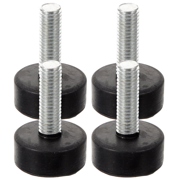 4 patas de goma ajustables para muebles, niveladores resistentes, almohadillas antideslizantes con tornillos para diversas aplicaciones.