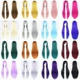 Zhuge 80cm Long Straight Natural Hair Cosplay Wigs with Bangs Colorful
