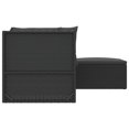 thumbnail image 3 of vidaXL 4 Piece Garden Lounge Set with Cushions Black Poly Rattan, 3 of 5