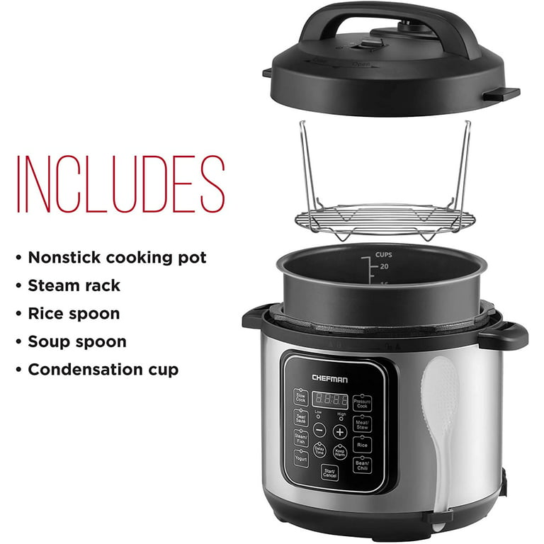 Mecor 6-IN-1 Electric Multipot Cooker,10QT Pressure Cooker, Rice Cooker,  Steamer,Slow Cooker,Sauté and Warmer,Stainless Steel,Silver 
