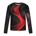 thumbnail image 4 of Blusas y camisas de manga larga con cuello redondo para hombre, blusa informal de manga larga con cuello redondo y estampado., 4 of 5