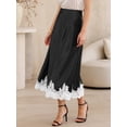 thumbnail image 4 of DARING DIVA Women's A-Line Silk Cocktail Wedding Midi Dress Small Black, 4 of 6