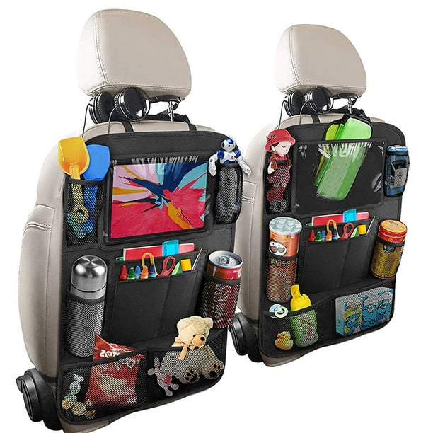 Organisateur de siège arrière de voiture, organisateurs de siège arrière et  rangement pour enfants avec support de tablette à écran tactile,  accessoires de voyage, 2 paquets 