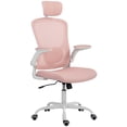 thumbnail image 1 of Pink Ergonomic Mesh Office Chair with Adjustable Headrest & Lumbar Support - Ideal for Home Office, Dorm & Desk Work - 4D Support & Flip-Up Armrests, 1 of 7