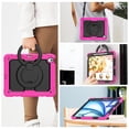 thumbnail image 6 of Case for iPad Air 13 inch/iPad Pro 12.9 inch (3rd/4th Gen), 360 Rotating Stand Handle Pencil Holder Shoulder Strap Heavy Duty Shockproof Cover, Rose, 6 of 7